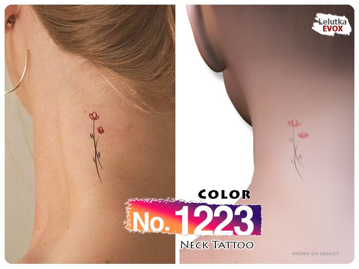 (Neck Tattoo) No.1223 Color