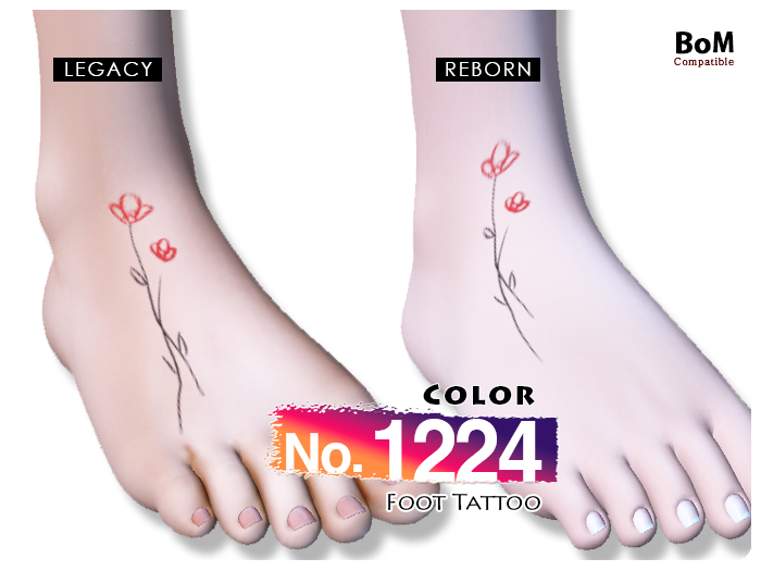 (Foot Tattoo) No.1224 Color