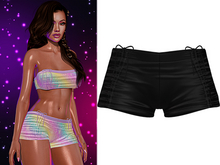 Kimmy Cinched Shorts 2.0 [Black] - Maitreya Lara • LaraX • Petite • PetiteX • Legacy • Reborn Clothing