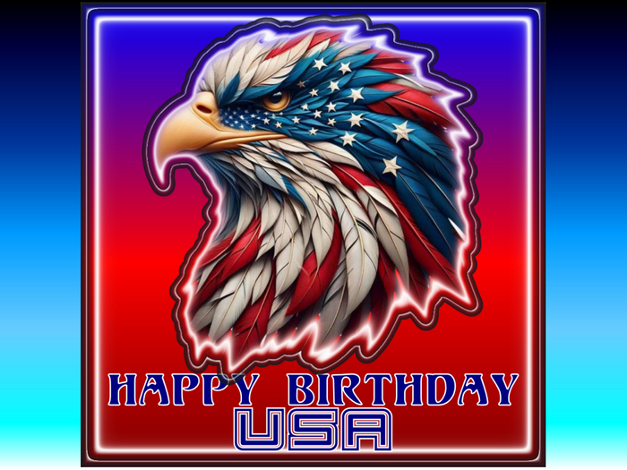 * ~~ HAPPY BIRTHDAY USA ~~ Double Sided ~ With Resize Menu