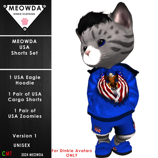 Meowda USA Shorts Outfit V1