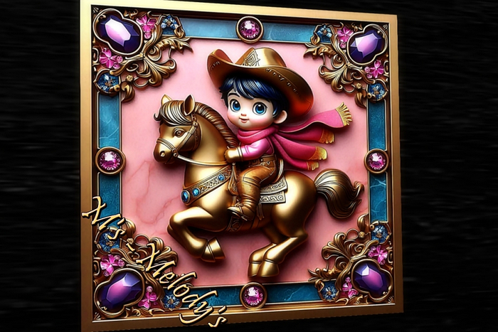 M's - Bas-relief - "The Little Rider's Cowboy Adventure"