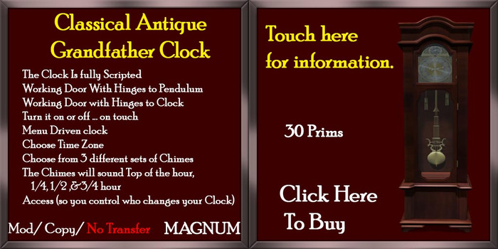 Grandfather Clock (30 Prims)