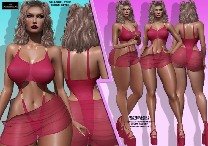 **GALADRIEL STINE MAGENTA RISQUE STYLE COMPLETE OUTFIT**