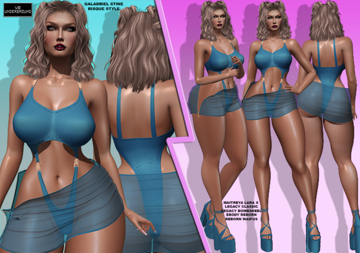 **GALADRIEL STINE BLUE RISQUE STYLE COMPLETE OUTFIT**
