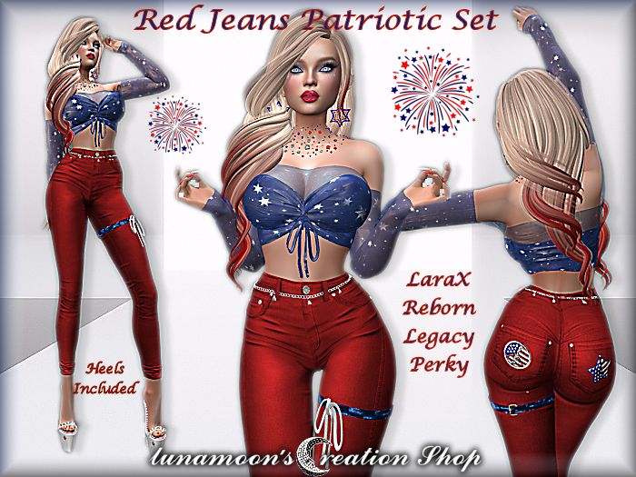 RED JEANS PATRIOTIC SET