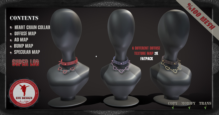 (Efe Design) Heart Chain Collar Fatpack Fullperm 