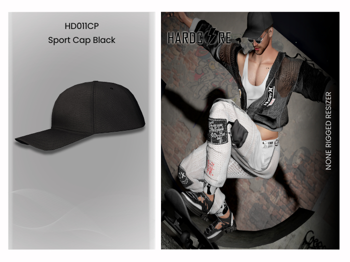 :: HARDCORE :: (HD011CP) Sport Cap - Black 