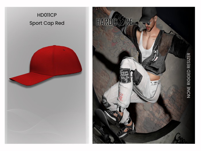 :: HARDCORE :: (HD011CP) Sport Cap - Red