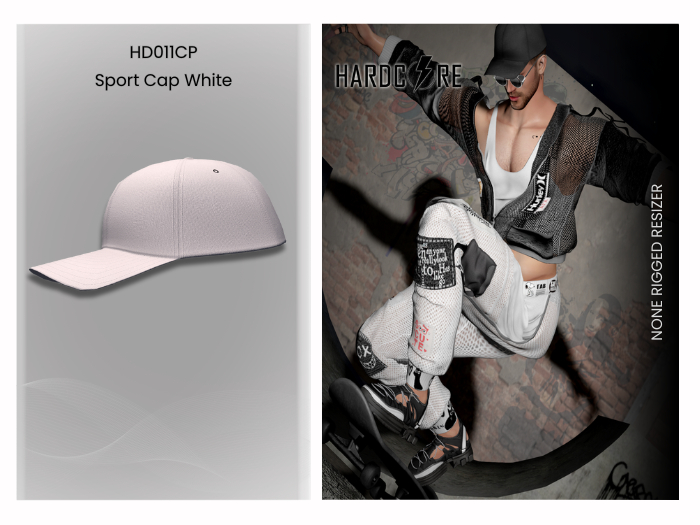 :: HARDCORE :: (HD011CP) Sport Cap - White