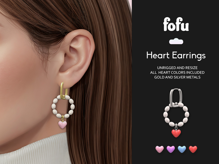 fofu. - Heart Earrings