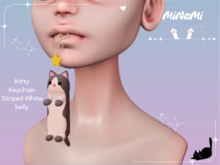 MiNaMi :: Kitty Keychain Striped White belly