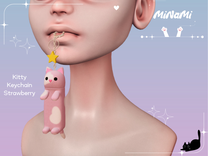 MiNaMi :: Kitty Keychain Strawberry