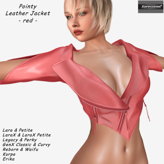 [Xprs] - Pointy Leather Jacket Red (LaraX included)