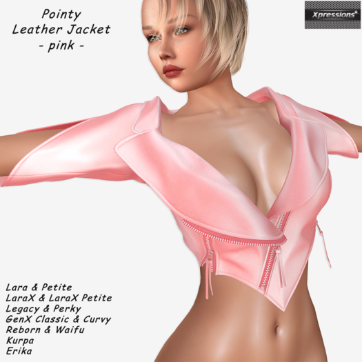 [Xprs] - Pointy Leather Jacket Pink (LaraX included)