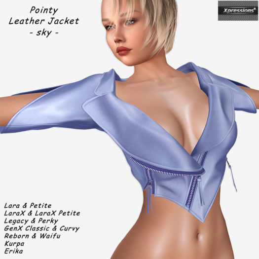 [Xprs] - Pointy Leather Jacket Sky (LaraX included)