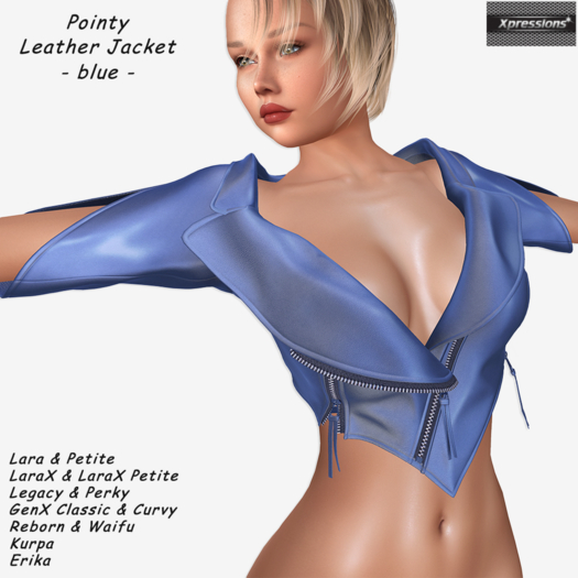 [Xprs] - Pointy Leather Jacket Blue (LaraX included)