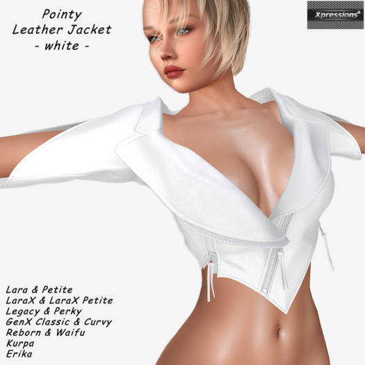 [Xprs] - Pointy Leather Jacket White (LaraX included)