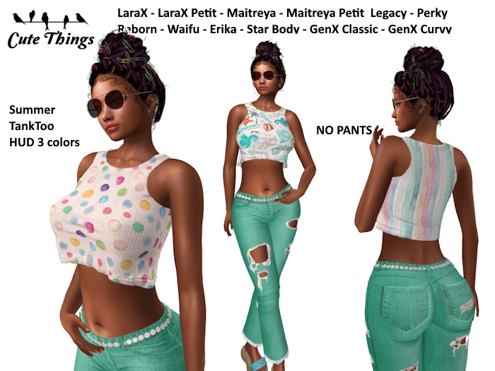 [CT] ForeverYoung Tank Summer HUD x3 - LaraX/Maitreya/Petit - Legacy/Perky - GenX all - Reborn/Waifu - Erika - Star DEMO