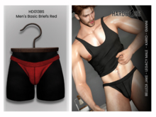 :: HARDCORE :: (HD013BS) Men's Basic Briefs - Red