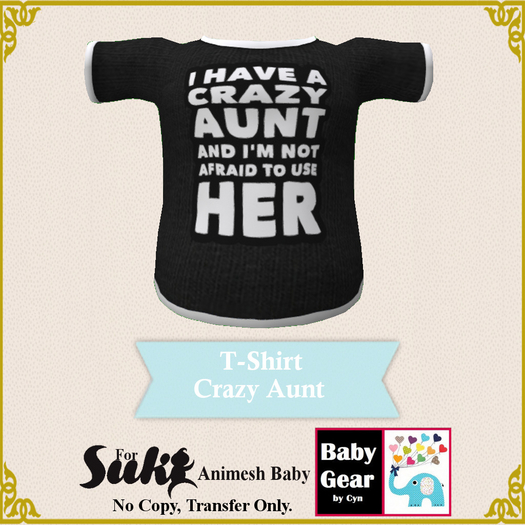 Suki Baby T-Shirt - Crazy Aunt (Bagged)