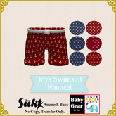 Suki Baby Boys Swimsuit - Nautical (Bagged)