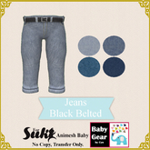 Suki Baby Pants - Jeans Black Belted (Bagged)