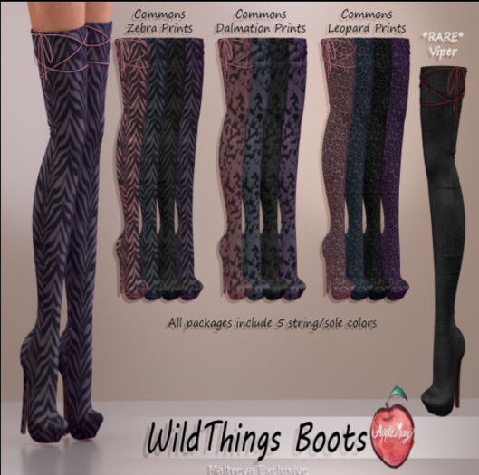 (AMD) WildThings Boots (Maitreya) - Dalmation Blue