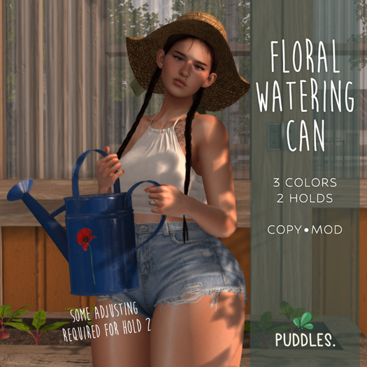 Puddles. Watering Can