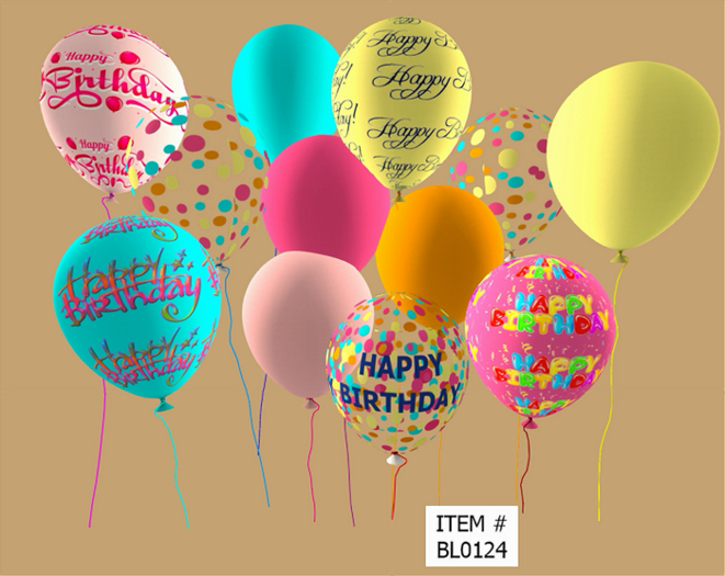 BL0124 Happy birthday balloon set of 12 boxed