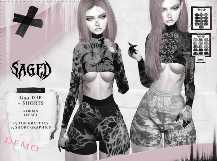 SAGED DEMO. G59 Top & Shorts