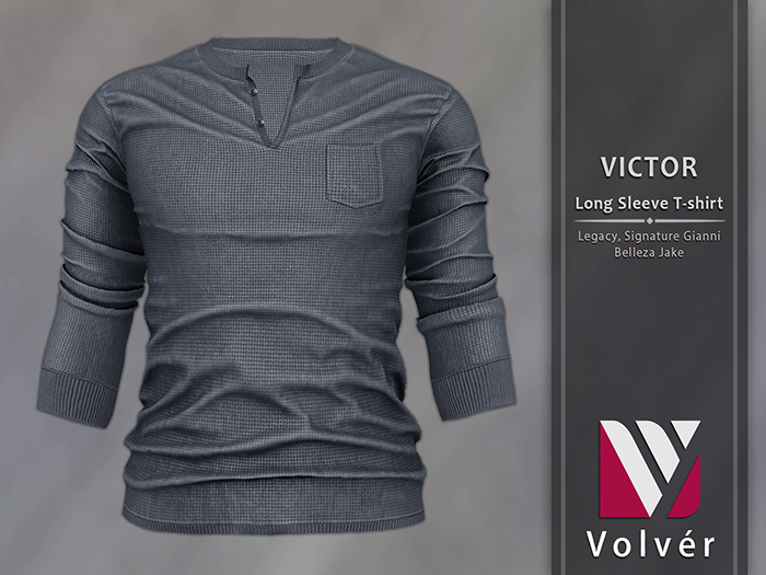 ///Volver// Victor Long Sleeve T-Shirt - Slategray