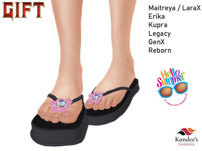 GIFT Pink Flower  Flip Flops