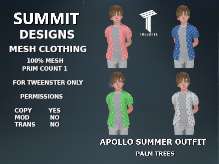 Summit Apolo Summer Outfit Palm Trees Fat Pack [Tweenster]