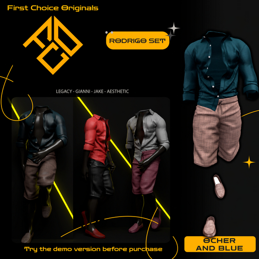 .: [F.C.O.] Rodrigo Set [Ocher and Blue] :.