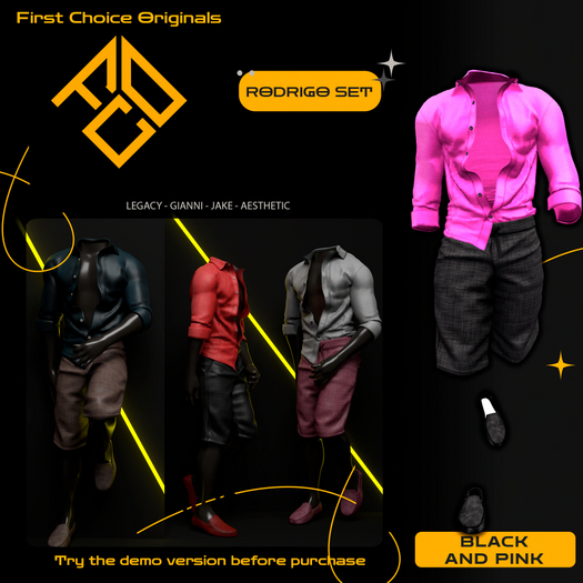 .: [F.C.O.] Rodrigo Set [Black and Pink] :.