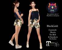  LaraX BlackGold Short Set ((ADD))
