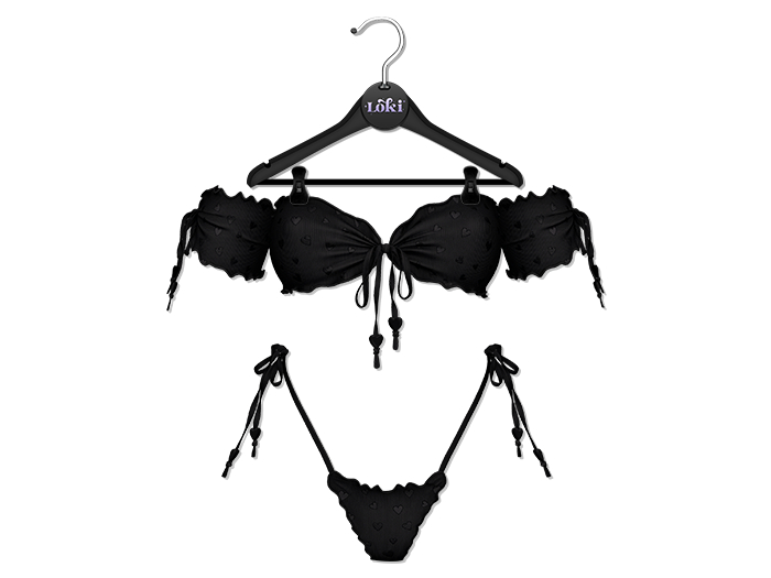 Loki - Charlie Ruffle Bikini - Black