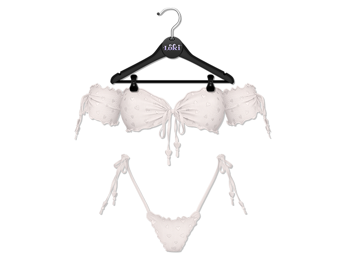 Loki - Charlie Ruffle Bikini - White