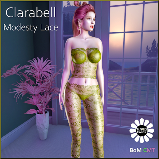GoodVibes Clarabell BoM Modesty Lace Olive