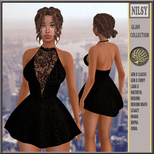 LACE FRONT HALTER DEVORE DRESS