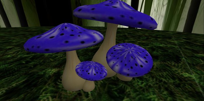 ALMOST FREE! Whimsy's Blue Mushroom Family