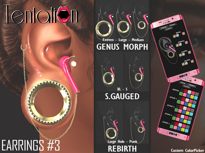 * TentatioN * Earrings #3 (Rigged) (Unpacker)