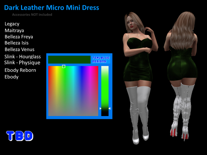 TBD Dark Leather Micro Mini Dress 556