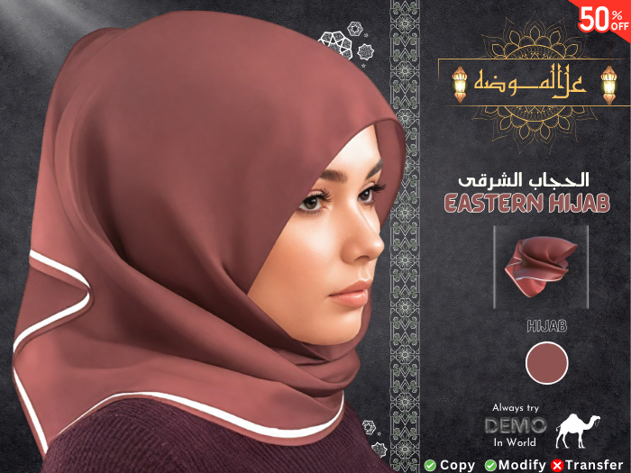 Eastern Hijab [Red in White]