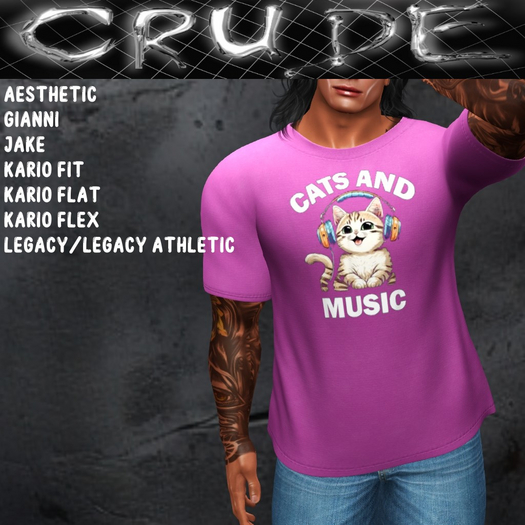 Cats and Music Men's T-Shirt (MCT)  <Wear Me>
