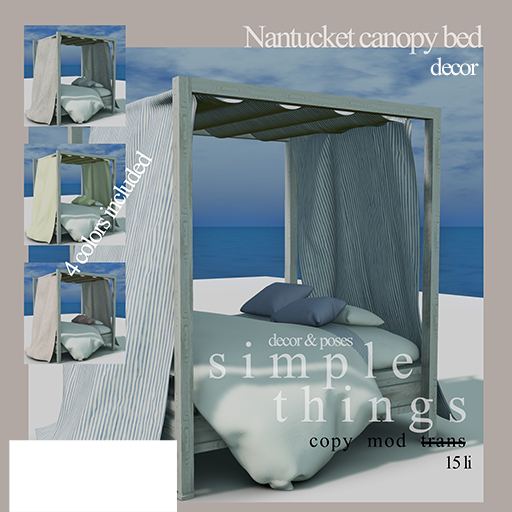 Simple Things - Nantucket canopy Bed (decor)