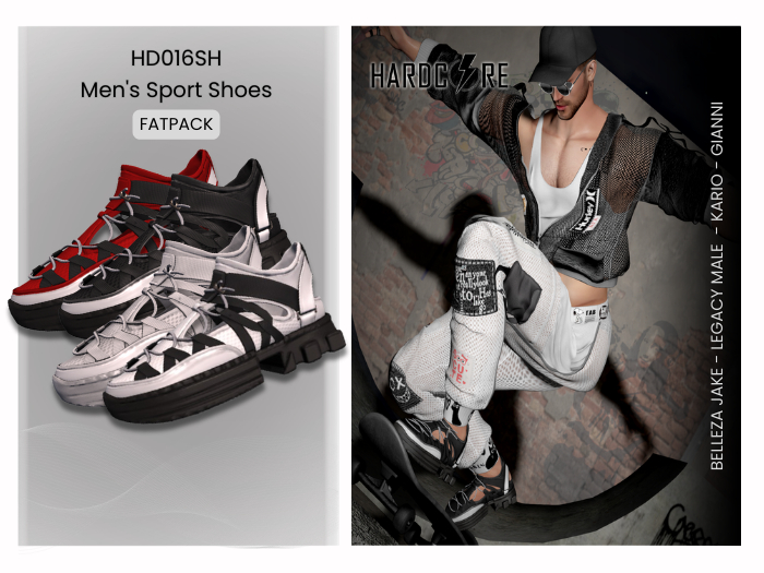 :: HARDCORE :: (HD016SH) Men's Sport Shoes - Fatpack 