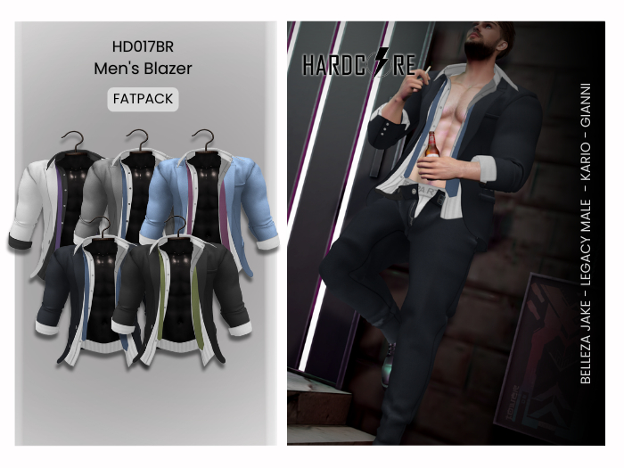 :: HARDCORE :: (HD017BR) Men's Blazer - Fatpack 