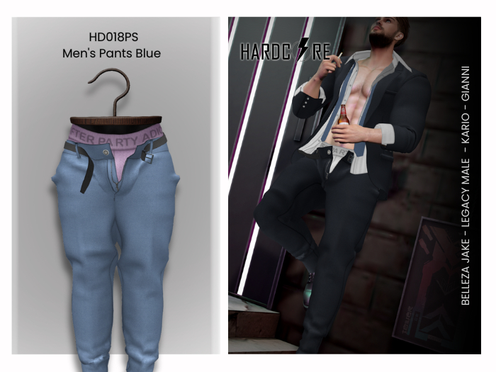 :: HARDCORE :: (HD018PS) Men's Pants Blue